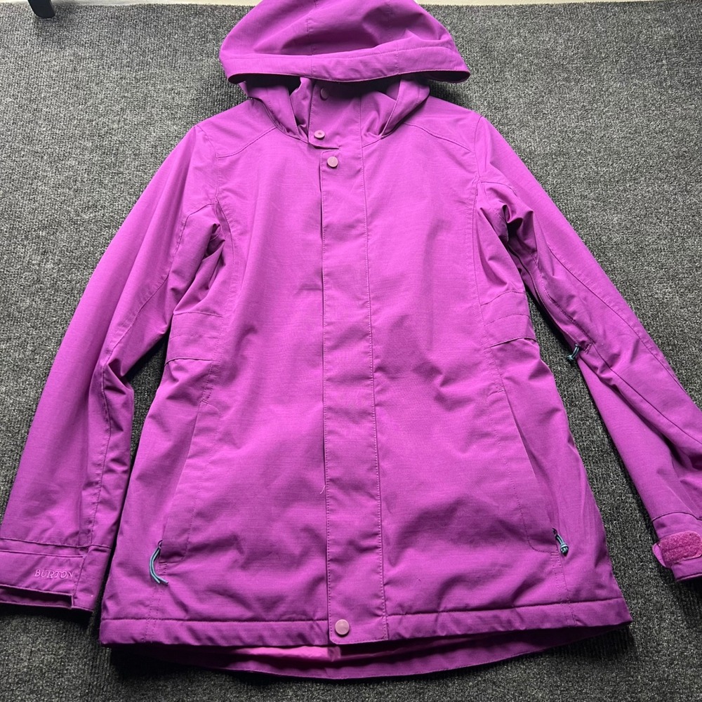Burton Living Lining Snowboard Jacket Purple Womens Small Insulated Hooded Coat